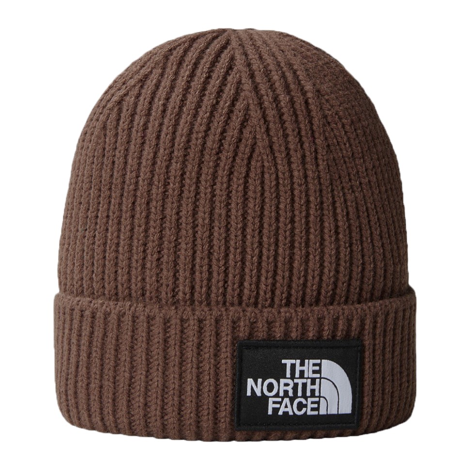 Шапка унисекс The North Face Logo Box Cuffed коричневая NF0A3FJX1OI1 изображение 1
