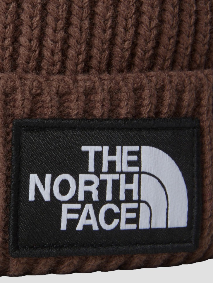 Шапка унисекс The North Face Logo Box Cuffed коричневая NF0A3FJX1OI1 изображение 3