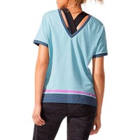 Футболка женская Asics W Color Block Ss Top голубая 2032B795-404 изображение 2