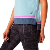 Футболка женская Asics W Color Block Ss Top голубая 2032B795-404 изображение 4