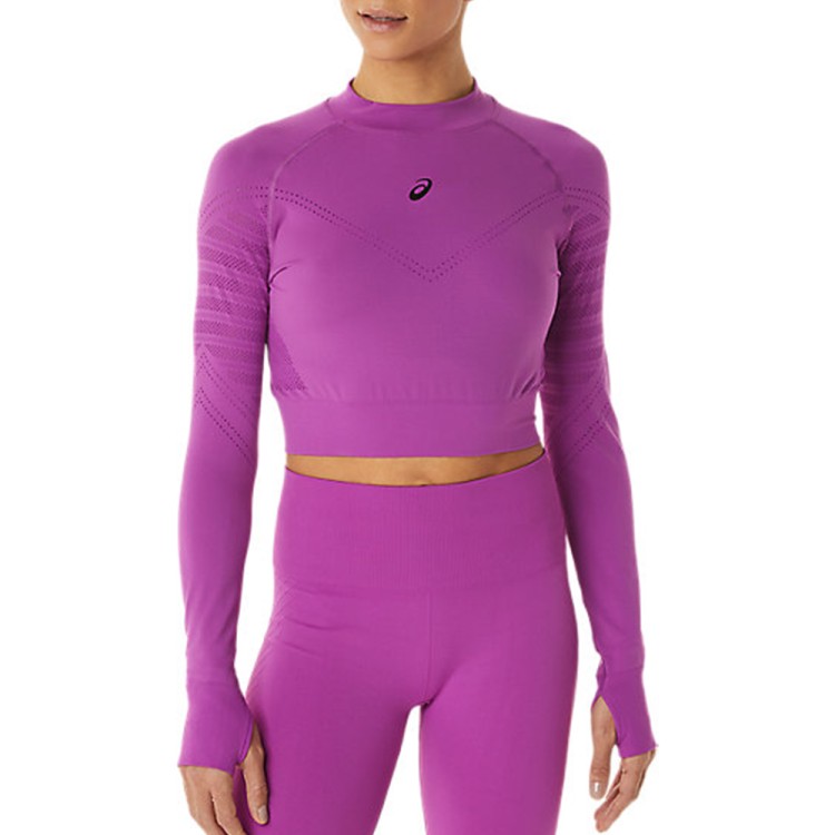 Футболка жіноча Asics Seamless Ls Crop Top фіолетова 2032C508-501 изображение 1
