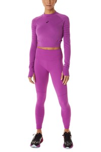 Футболка жіноча Asics Seamless Ls Crop Top фіолетова 2032C508-501 изображение 2
