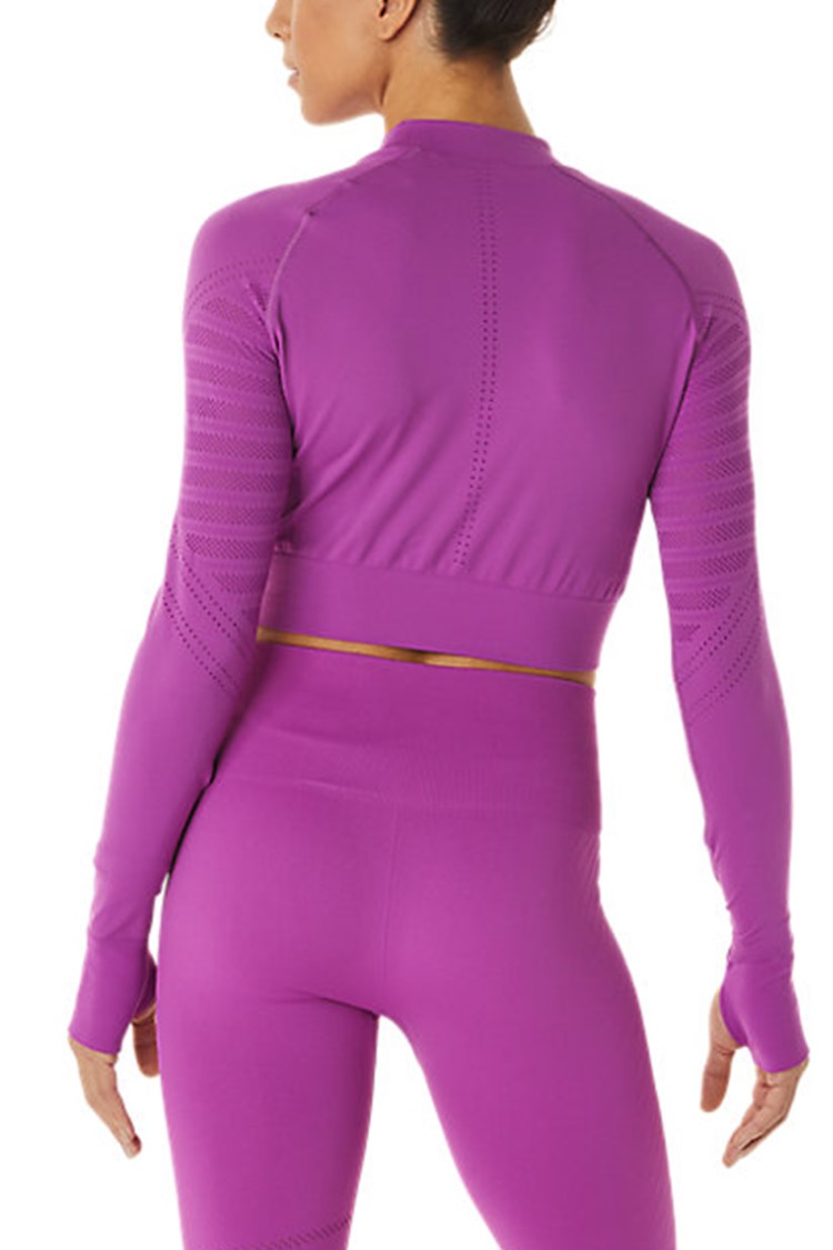 Футболка жіноча Asics Seamless Ls Crop Top фіолетова 2032C508-501 изображение 4
