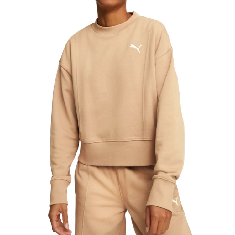 Толстовка жіноча Puma HER Crew бежева 67310989 изображение 1