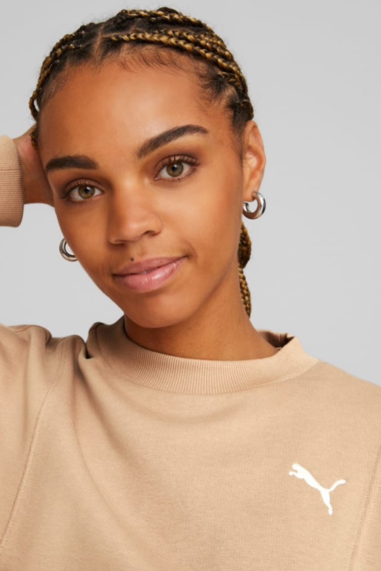 Толстовка жіноча Puma HER Crew бежева 67310989 изображение 6