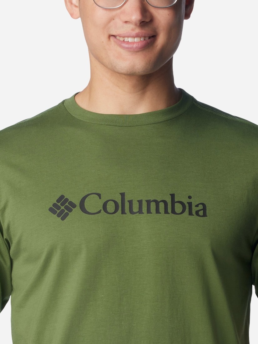 Футболка мужская Columbia CSC BASIC LOGO™ SHORT SLEEVE зеленая 1680051-351 изображение 3