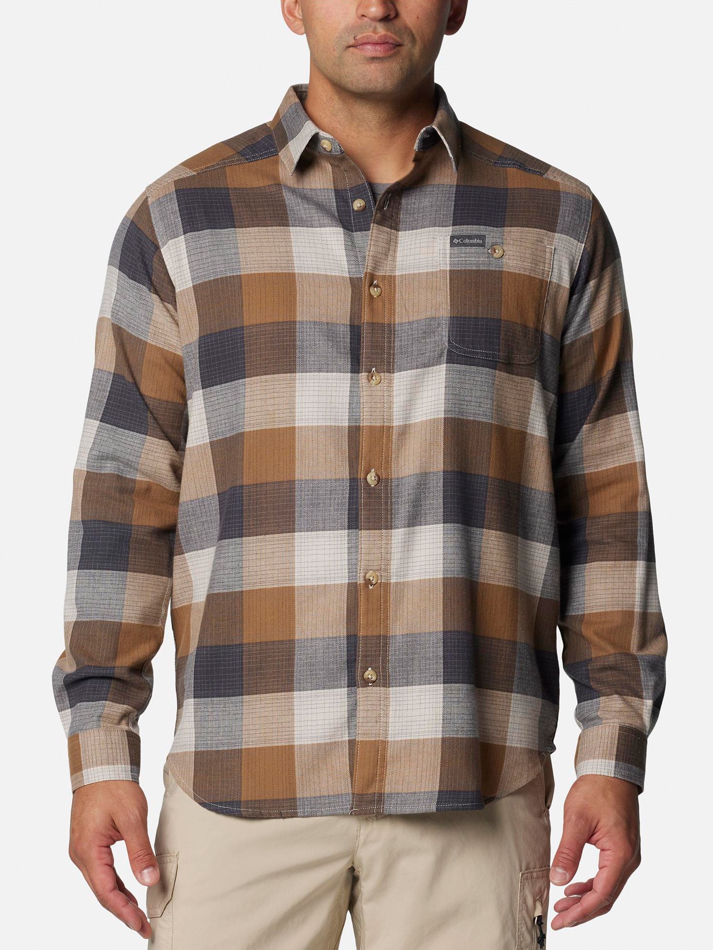 Рубашка мужская Columbia Cornell Woods™ Flannel Long Sleeve Shirt бежевая 1617951-278 изображение 2