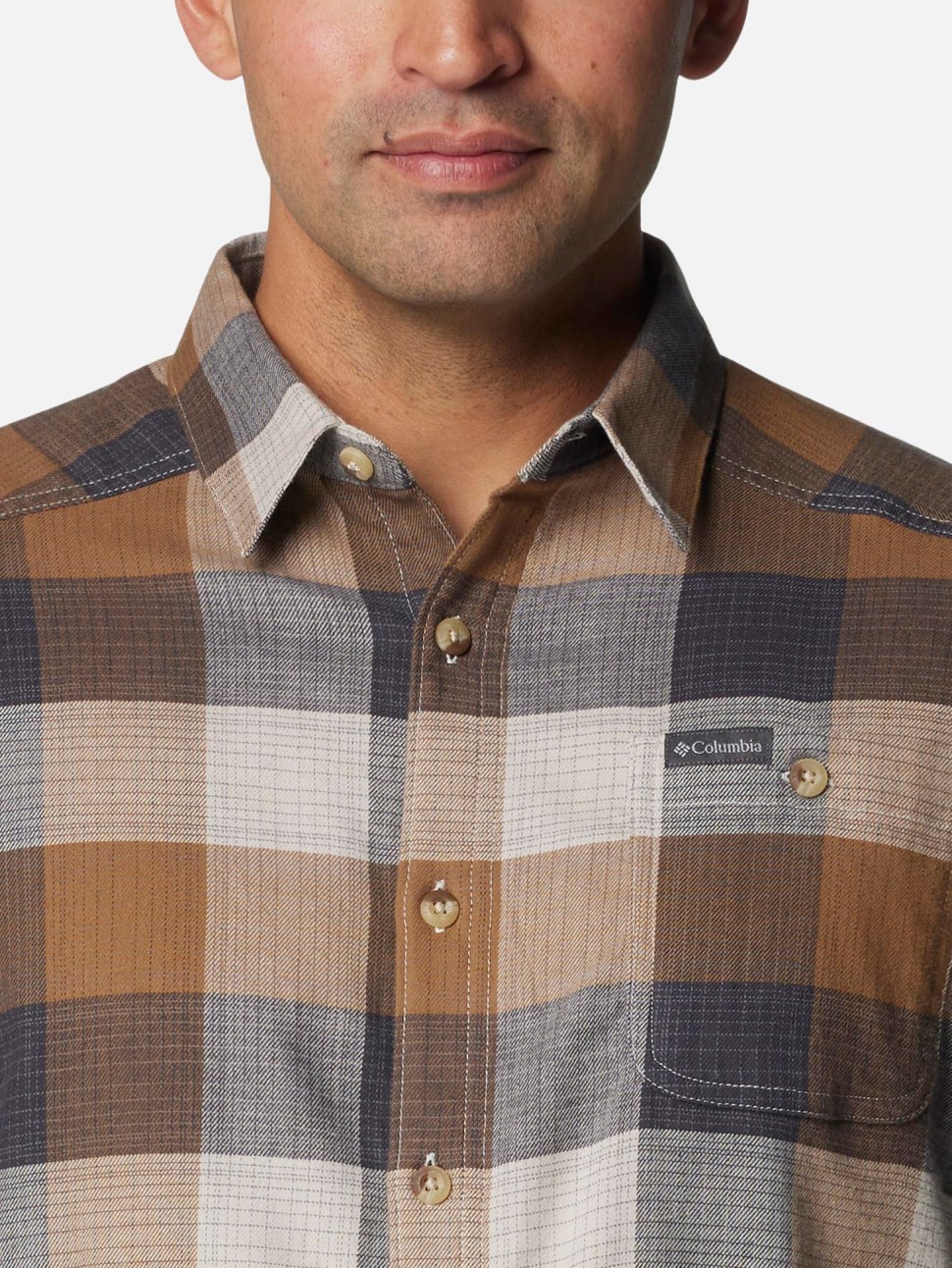 Сорочка чоловіча Columbia Cornell Woods™ Flannel Long Sleeve Shirt бежева 1617951-278 — фото 4