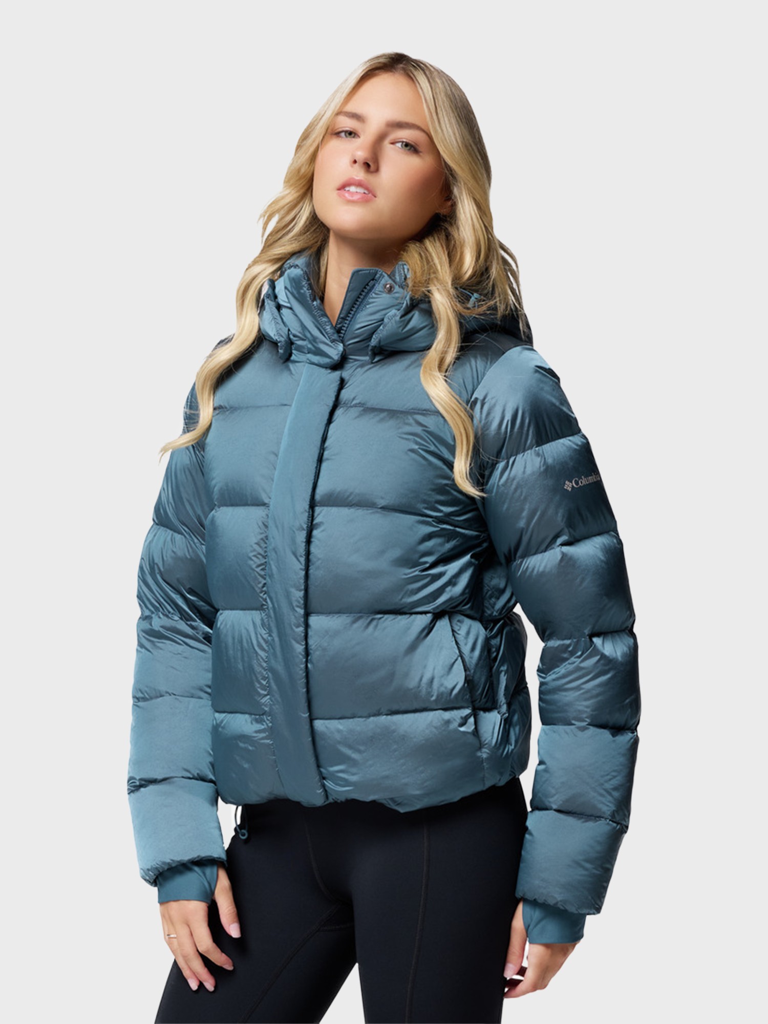 Куртка женская Columbia Amaze Puff™ Hooded Jacket бирюзовая 2133711-429 изображение 3