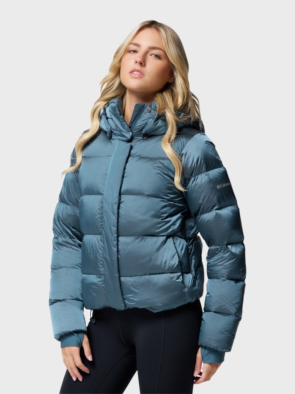 Куртка жіноча Columbia Amaze Puff™ Hooded Jacket бірюзова 2133711-429 — фото 3