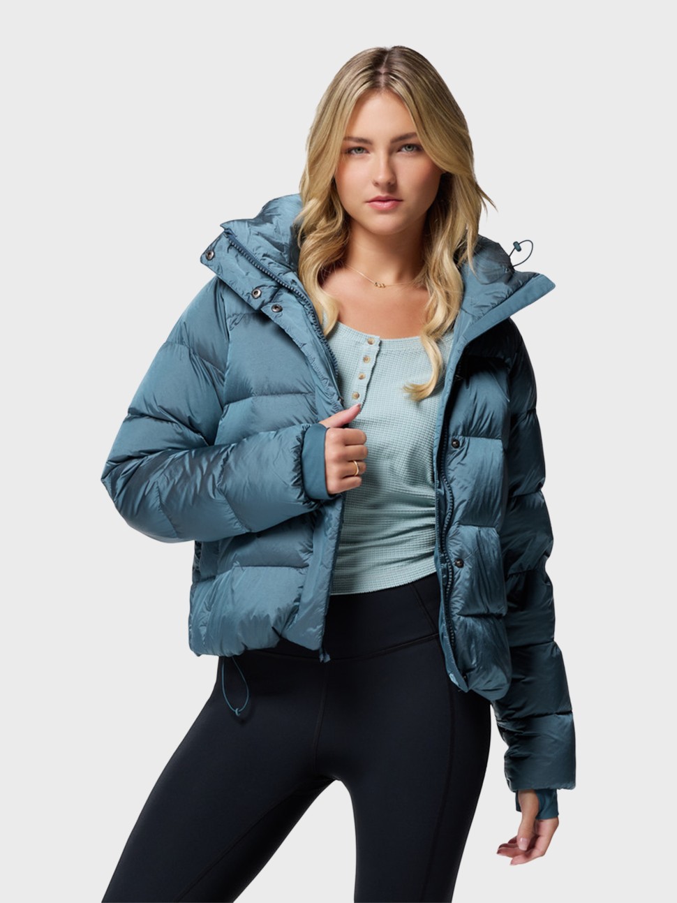 Куртка жіноча Columbia Amaze Puff™ Hooded Jacket бірюзова 2133711-429 — фото 5
