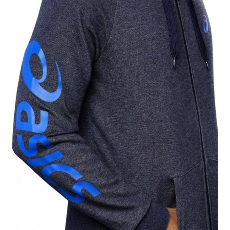 Толстовка мужская Asics Big Asics Fz Hoodie синяя 2031A983-403  изображение 4