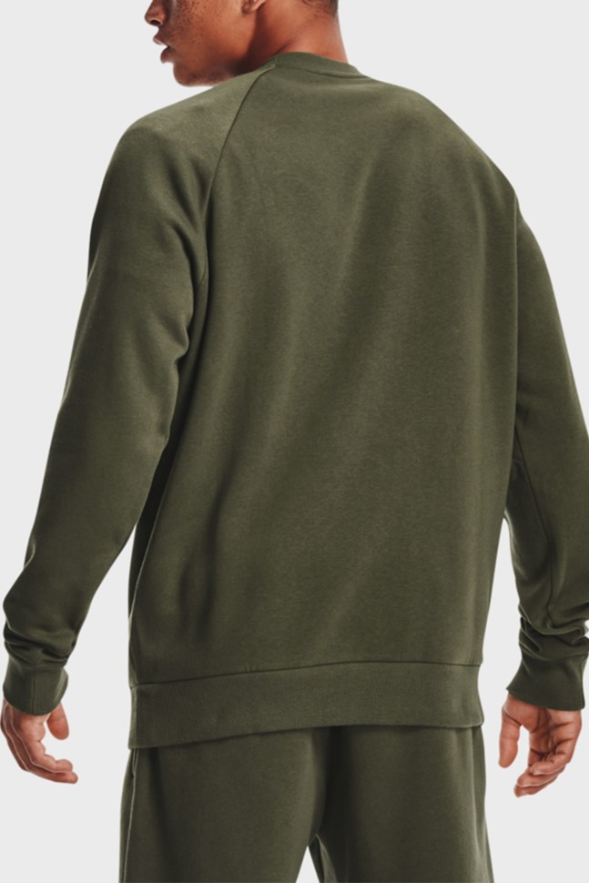 Чоловіча толстовка Under Armour Ua Rival Flc Camo Script Crw зелена 1366306-390 изображение 3