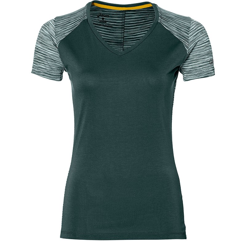 Футболка женская Asics FUZEX V-NECK SS TOP (W) зеленая 141214-4003 изображение 1
