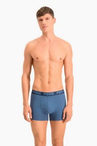 Нижнее белье мужское Puma PUMA BASIC BOXER 2P синее 90682336 изображение 2