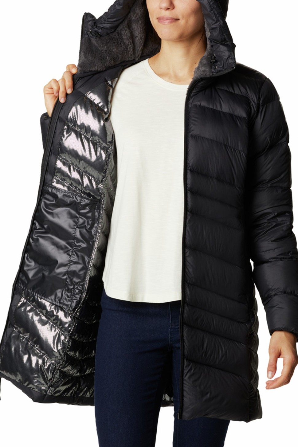 Куртка жіноча Columbia Autumn Park™ Down Mid Jacket чорна 1930221-010 — фото 3