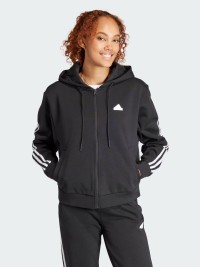 Толстовка женская Adidas W FI 3S FZ HD черная IN9475 изображение 2