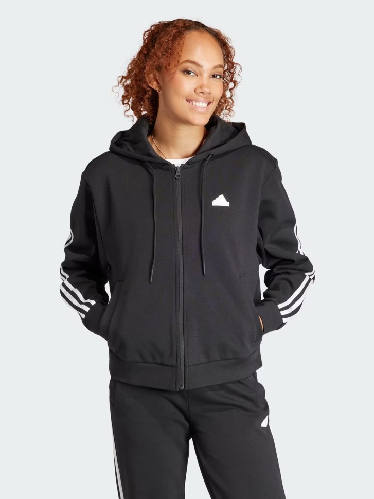 Толстовка женская Adidas W FI 3S FZ HD черная IN9475 изображение 2