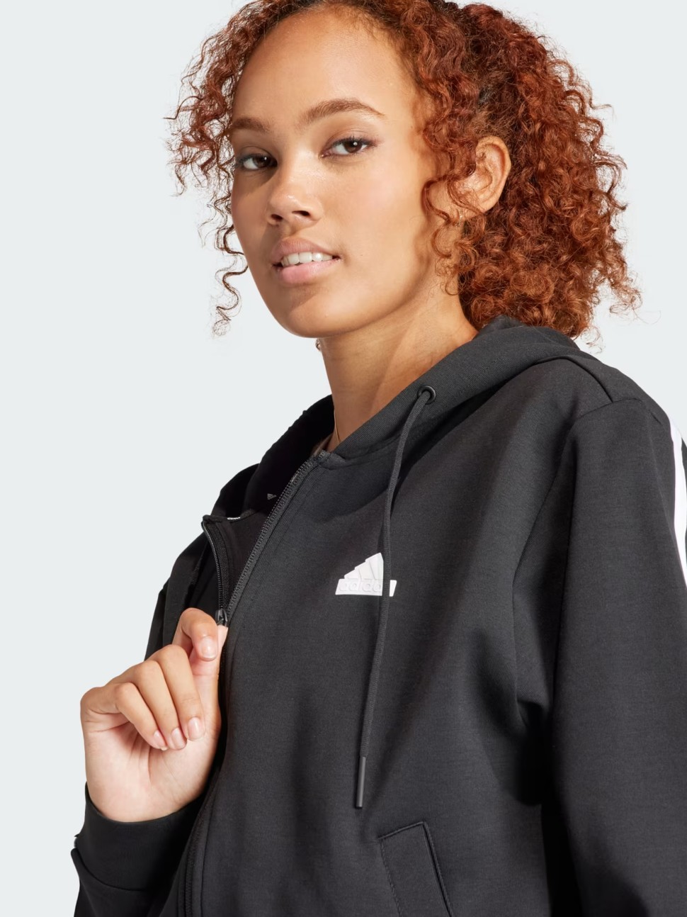 Толстовка жіноча Adidas W FI 3S FZ HD чорна IN9475 — фото 4