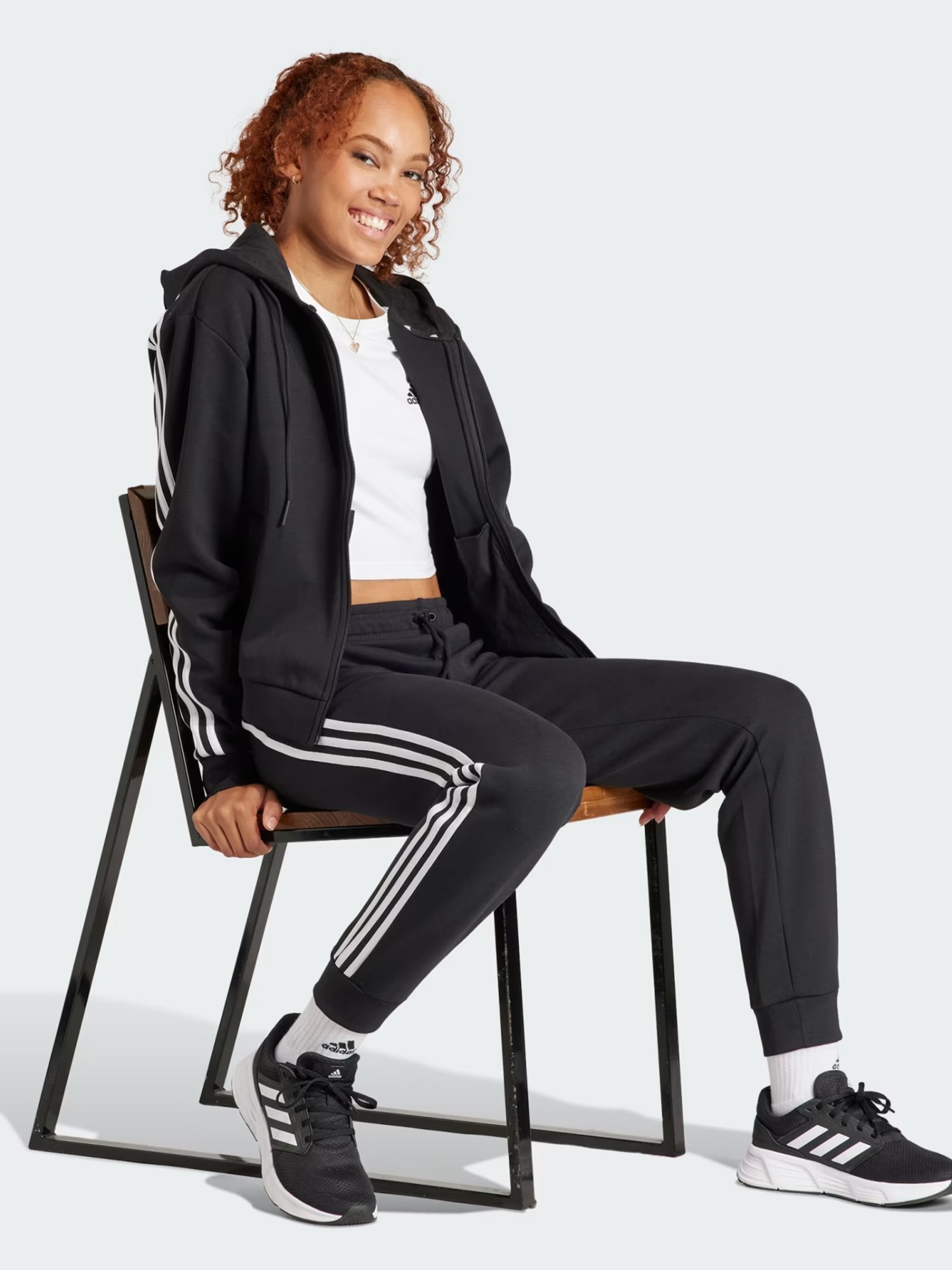 Толстовка жіноча Adidas W FI 3S FZ HD чорна IN9475 изображение 5