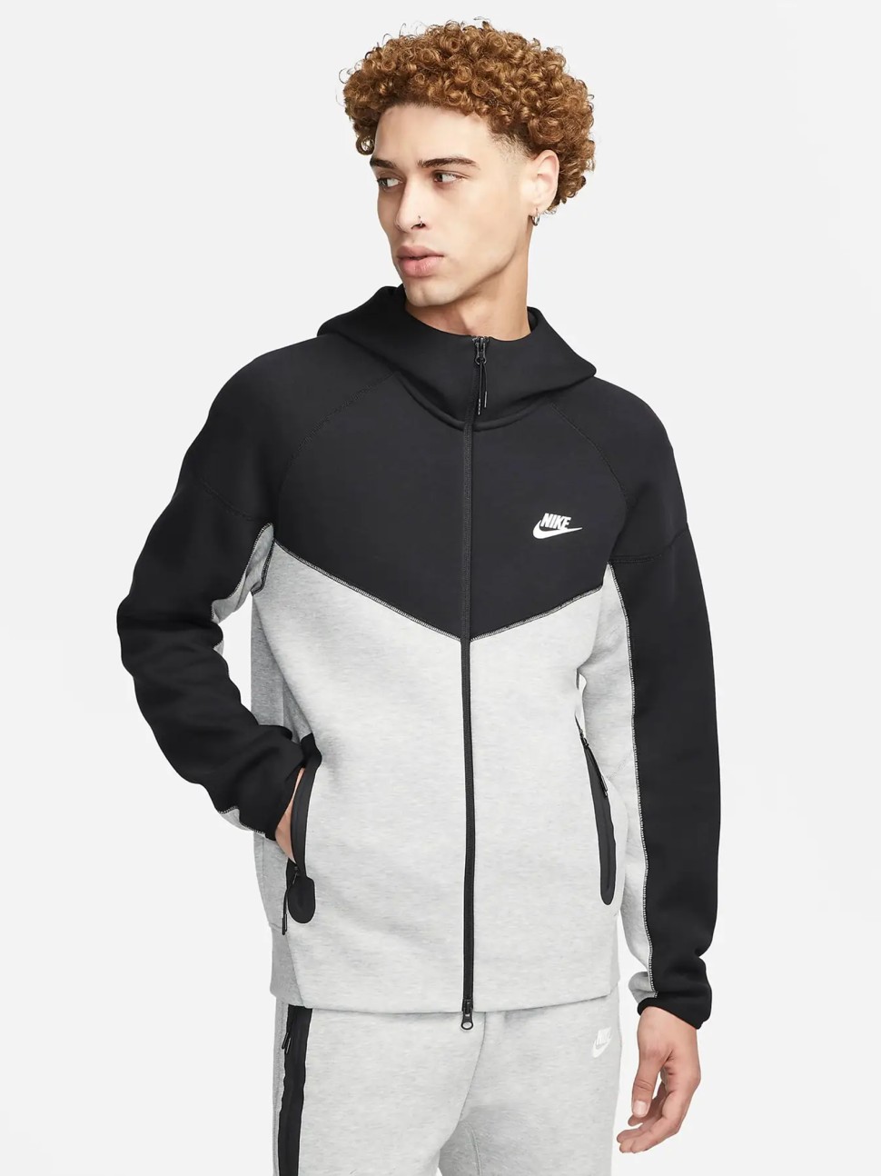 Толстовка чоловіча Nike M NK TCH FLC FZ WR HOODIE сіра FB7921-064 — фото 8