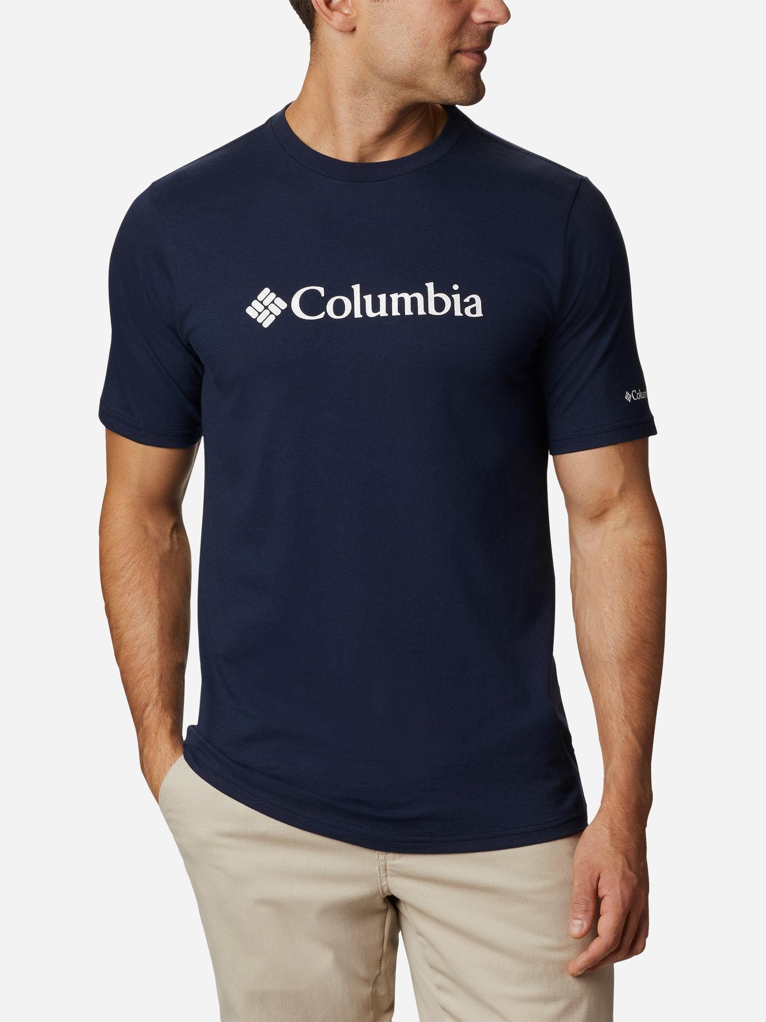 Футболка мужская Columbia CSC BASIC LOGO™ SHORT SLEEVE синяя 1680051-467 изображение 2