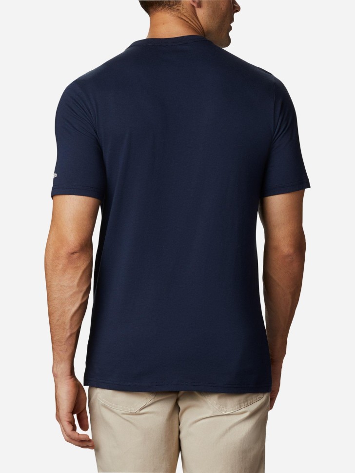 Футболка мужская Columbia CSC BASIC LOGO™ SHORT SLEEVE синяя 1680051-467 изображение 4