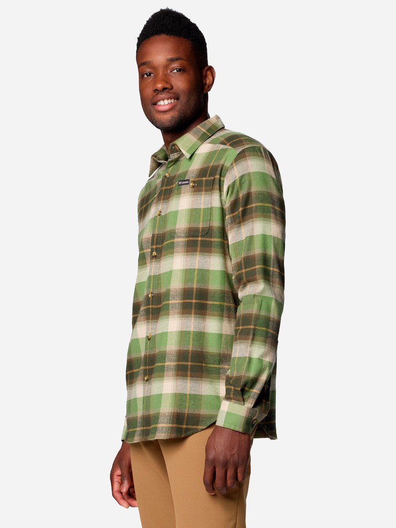 Рубашка мужская Columbia Cornell Woods™ Flannel Long Sleeve Shirt зеленая 1617951-398 изображение 4