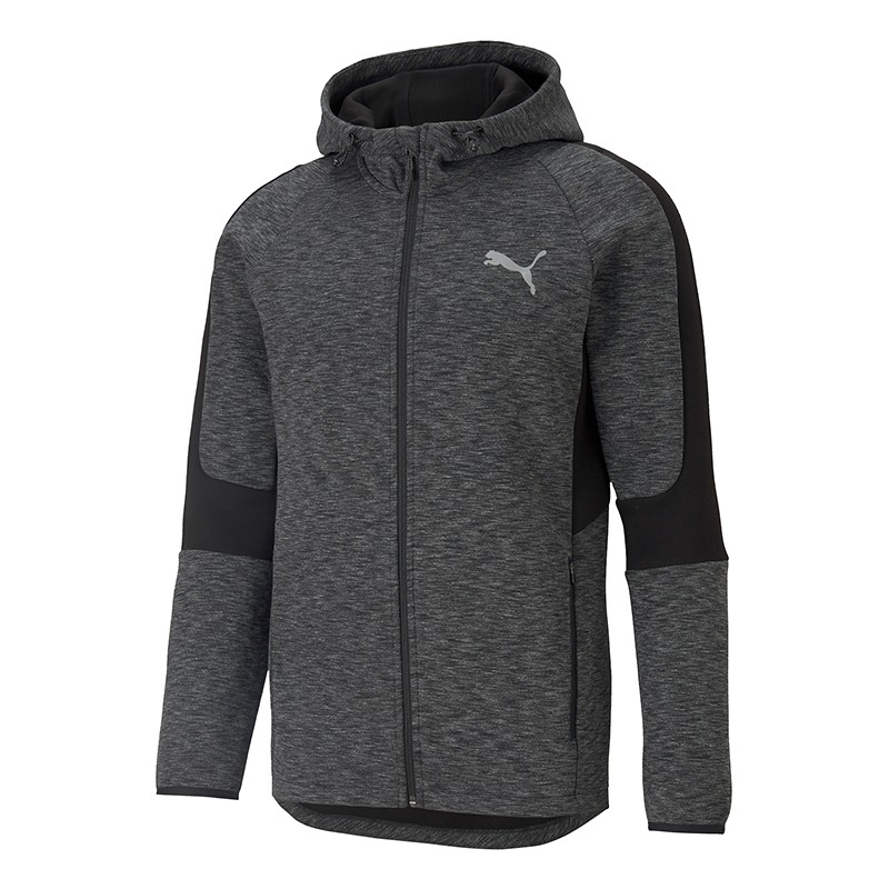 Толстовка мужская Puma Evostripe Fz Hoodie серая 58581101
