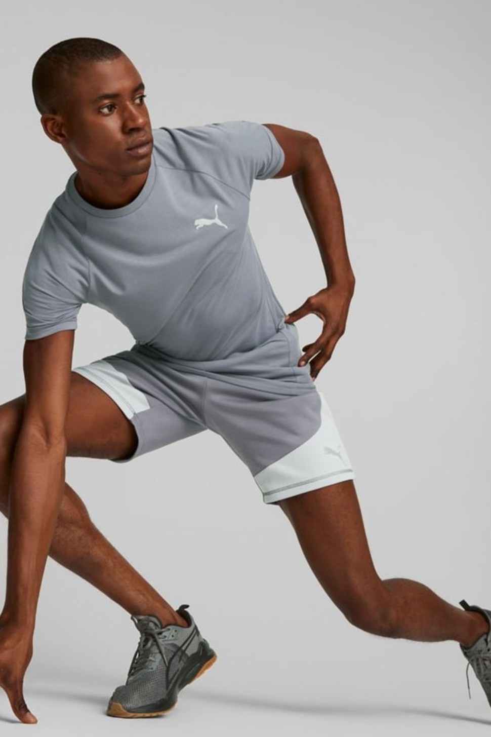 Футболка мужская Puma EVOSTRIPE Tee серая 67331169 — фото 2 — Sport City Футболка мужская Puma EVOSTRIPE Tee серая 67331169 — фото 2