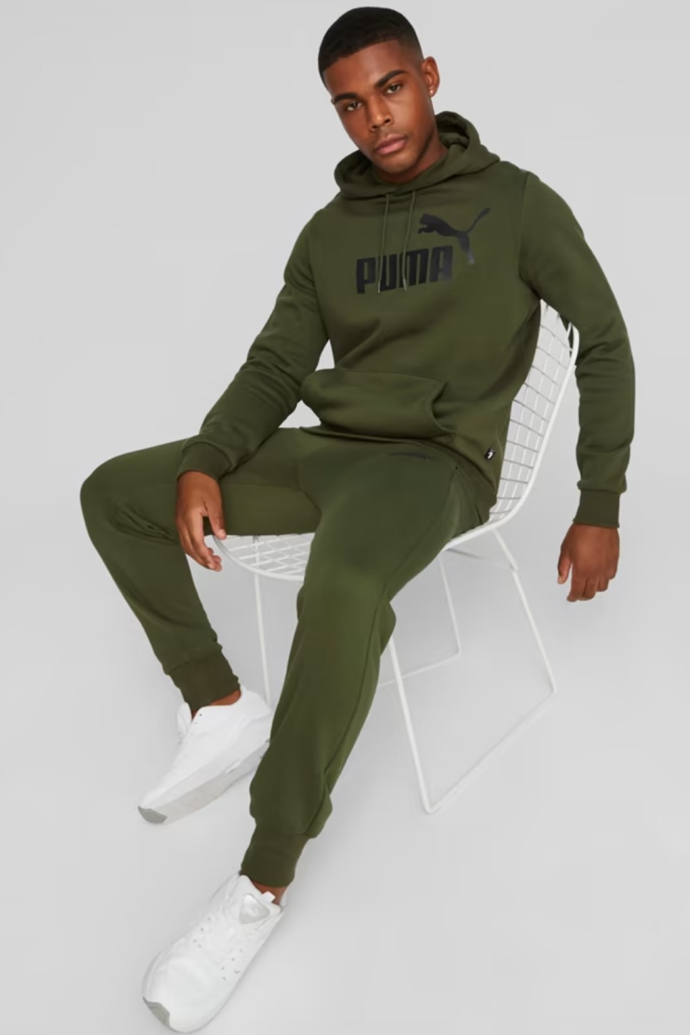 Толстовка чоловіча Puma ESS Big Logo Hoodie FL (s) хакі 58668731 — фото 2