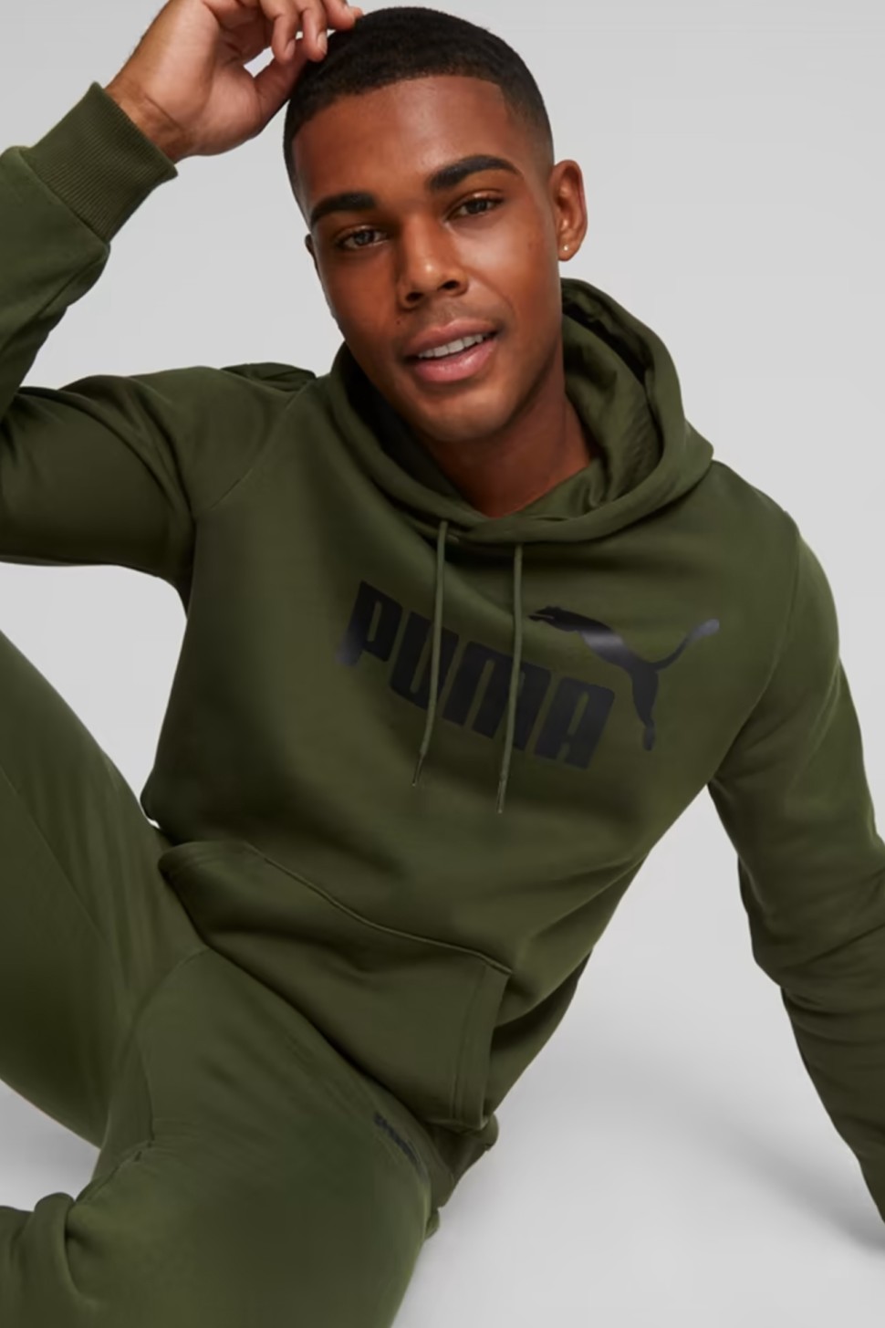 Толстовка чоловіча Puma ESS Big Logo Hoodie FL (s) хакі 58668731 — фото 3