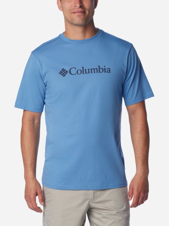 Футболка мужская Columbia CSC BASIC LOGO™ SHORT SLEEVE голубая 1680051-481 изображение 2