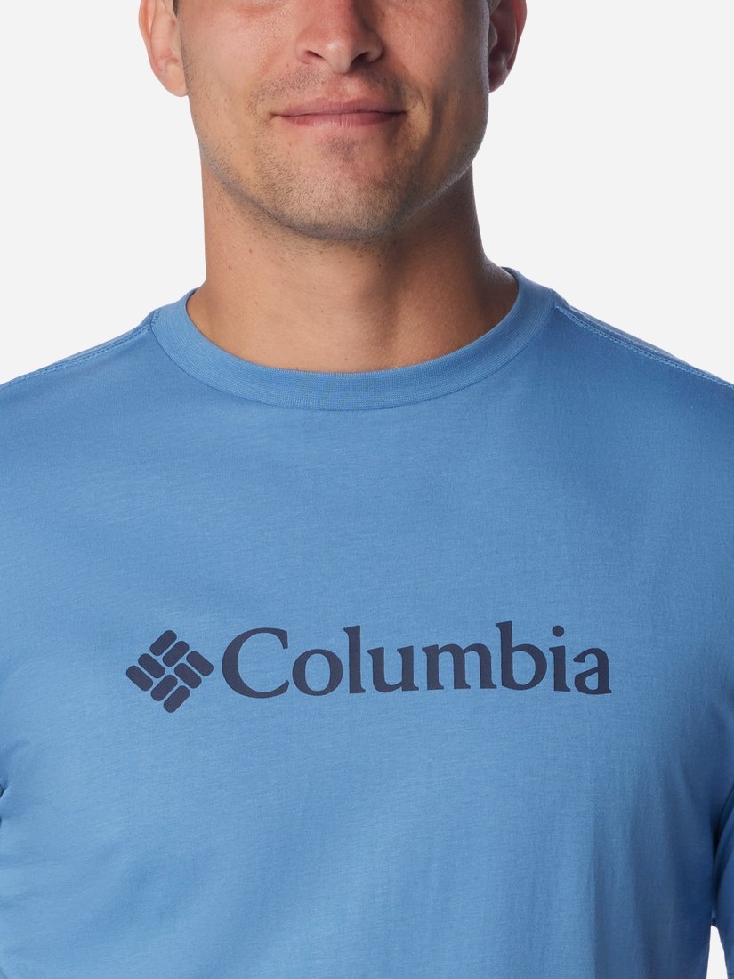 Футболка мужская Columbia CSC BASIC LOGO™ SHORT SLEEVE голубая 1680051-481 изображение 3