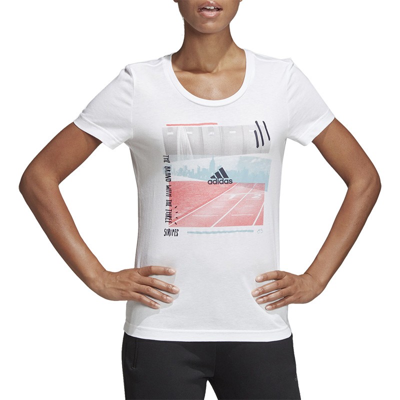 Футболка женская Adidas 3-Stripes Photo белая DV3023 изображение 2