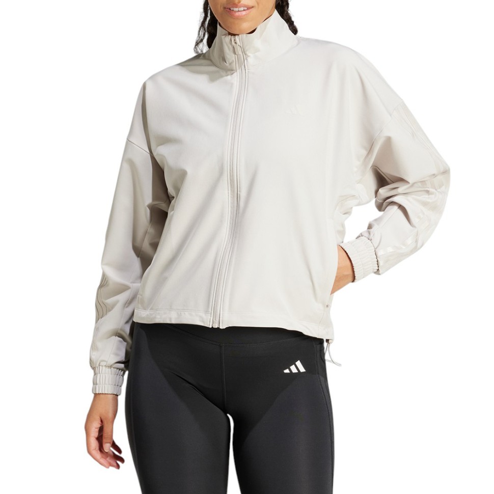 Толстовка женская Adidas PACER W JACKET бежевая JP4343 — Sport City Толстовка женская Adidas PACER W JACKET бежевая JP4343
