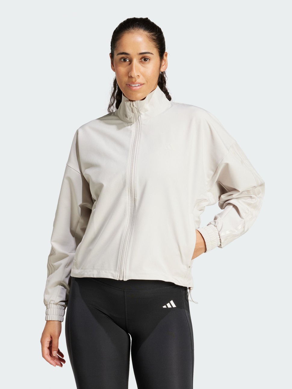 Толстовка женская Adidas PACER W JACKET бежевая JP4343 — фото 2 — Sport City Толстовка женская Adidas PACER W JACKET бежевая JP4343 — фото 2