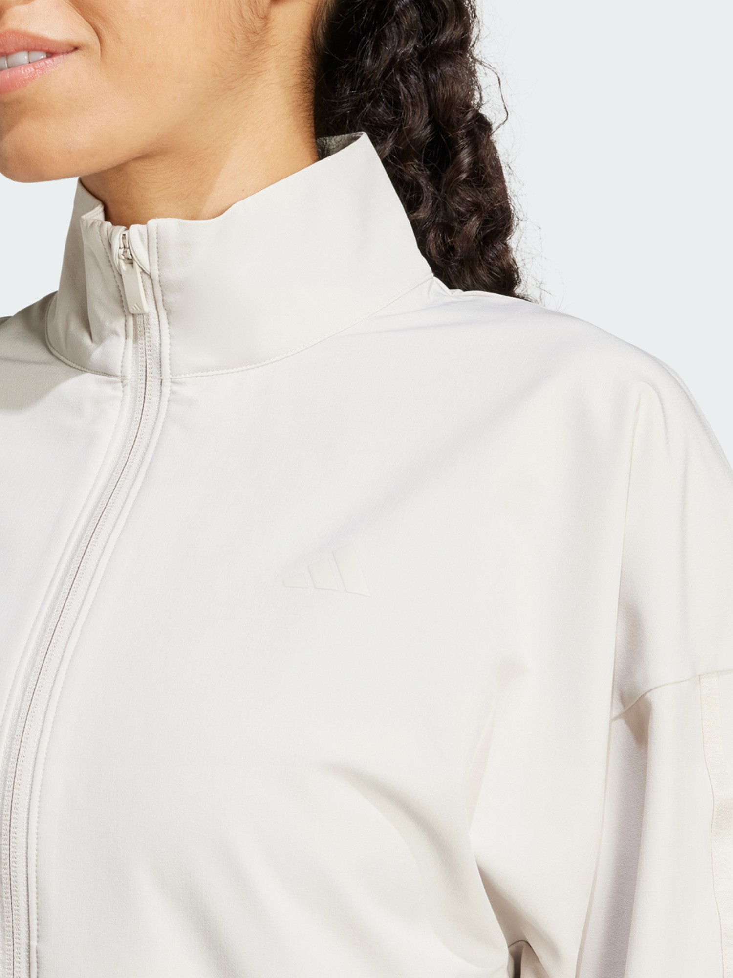 Толстовка женская Adidas PACER W JACKET бежевая JP4343 изображение 4