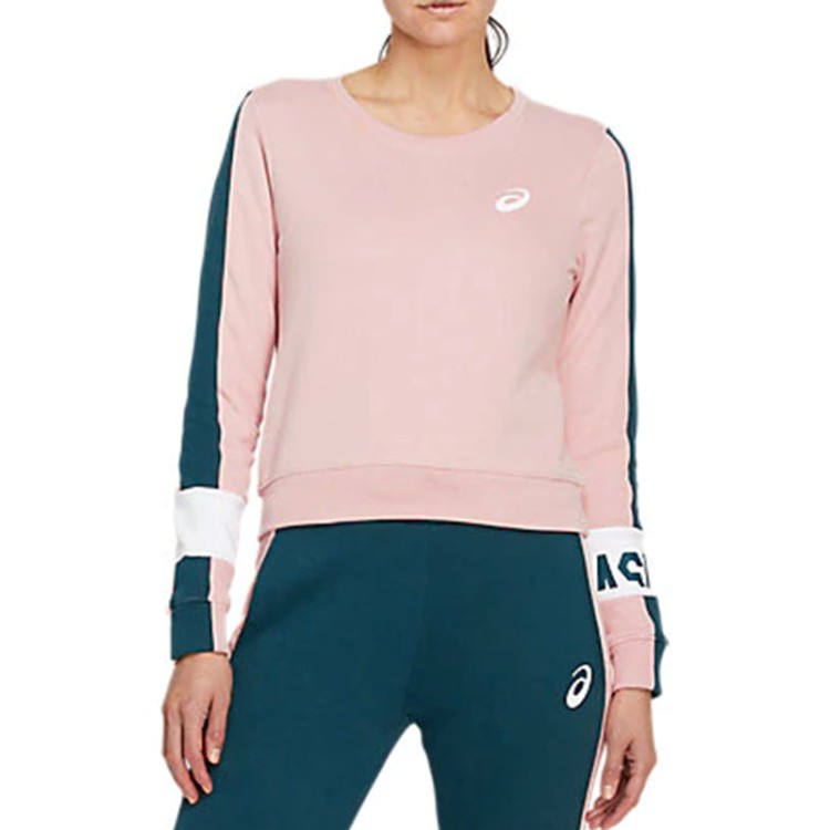 Толстовка женская Asics COLORBLOCK CREW розовая 2032B690-700 изображение 1