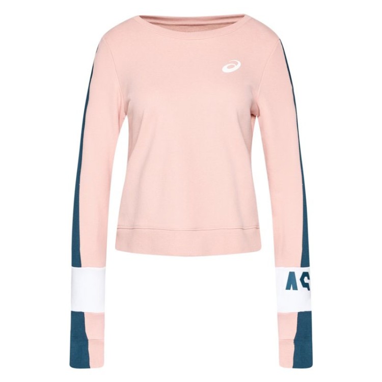 Толстовка женская Asics COLORBLOCK CREW розовая 2032B690-700 изображение 3