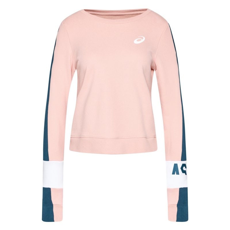 Толстовка женская Asics COLORBLOCK CREW розовая 2032B690-700 изображение 3