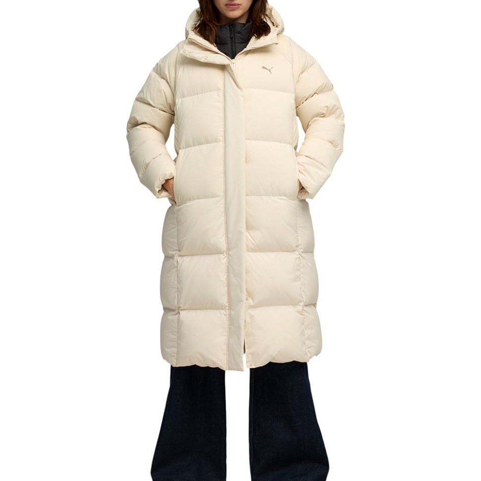 Куртка жіноча Puma Hooded Down Puffer Coat молочна 68839087 — фото 1