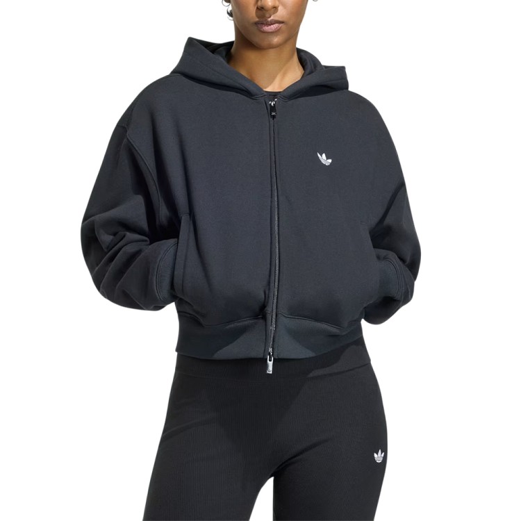 Толстовка женская Adidas ESS FL CP FZ HD черная KR9166