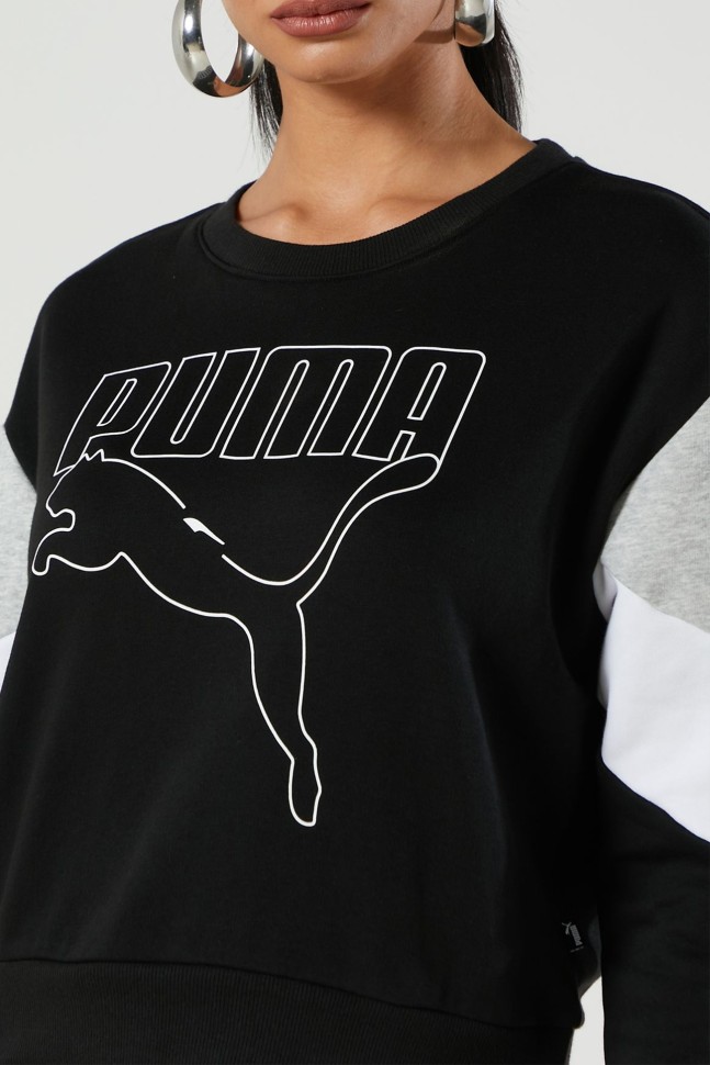 Толстовка женская Puma Rebel Crew черная 58575001 изображение 3