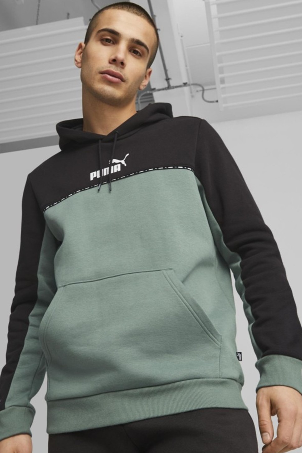 Толстовка чоловіча Puma ESS BLOCK x TAPE Hoodie FL м'ятна 67334244 — фото 2