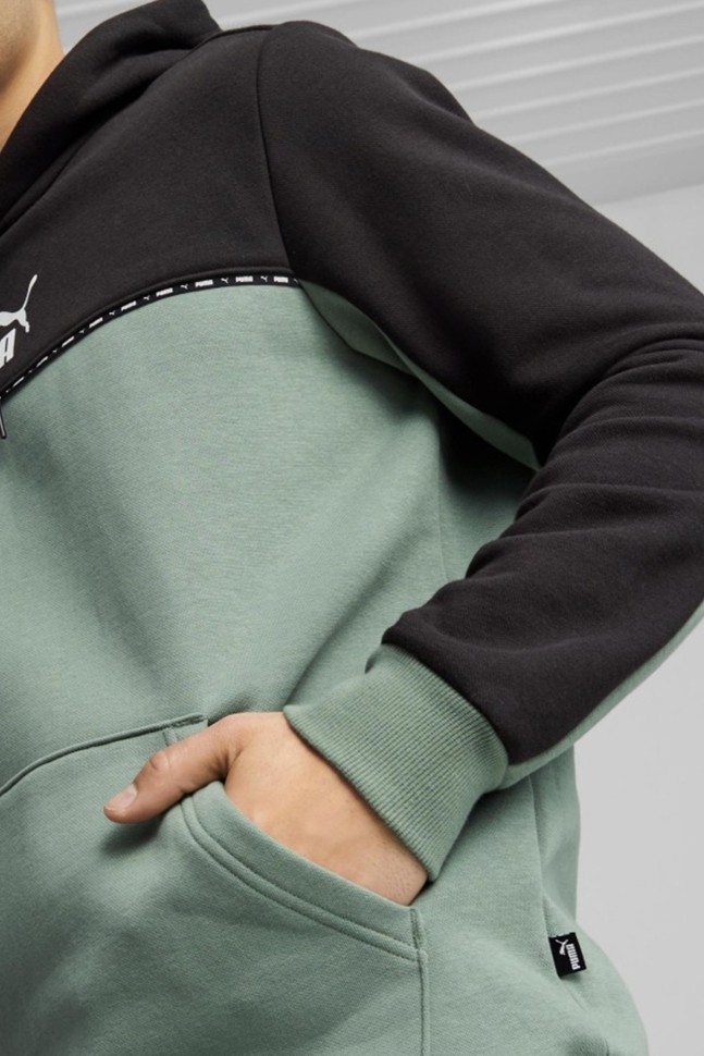 Толстовка мужская Puma ESS BLOCK x TAPE Hoodie FL мятная 67334244 изображение 4