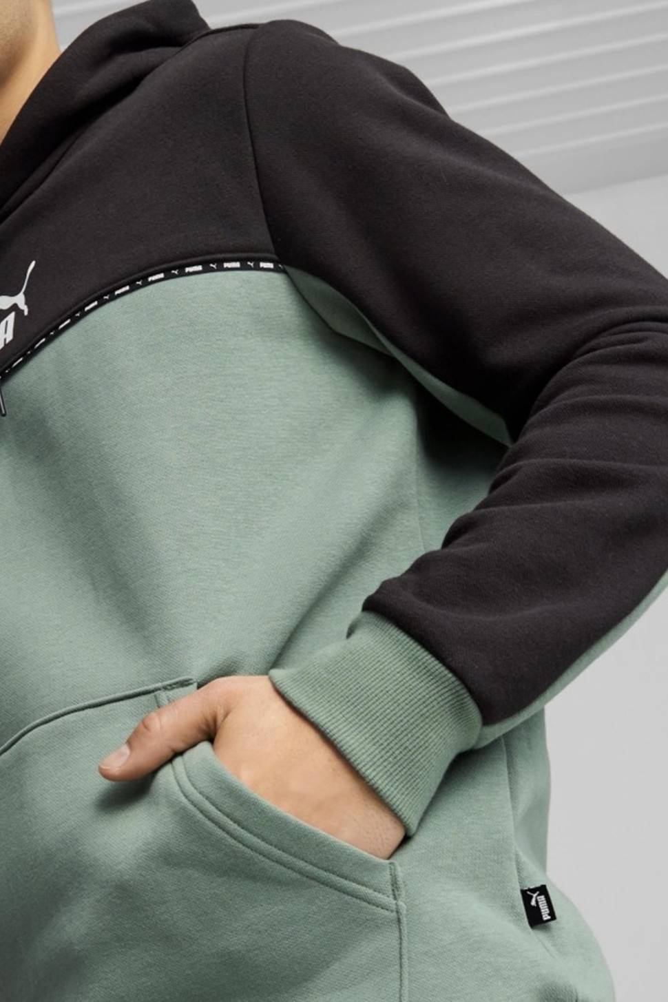 Толстовка чоловіча Puma ESS BLOCK x TAPE Hoodie FL м'ятна 67334244 — фото 4