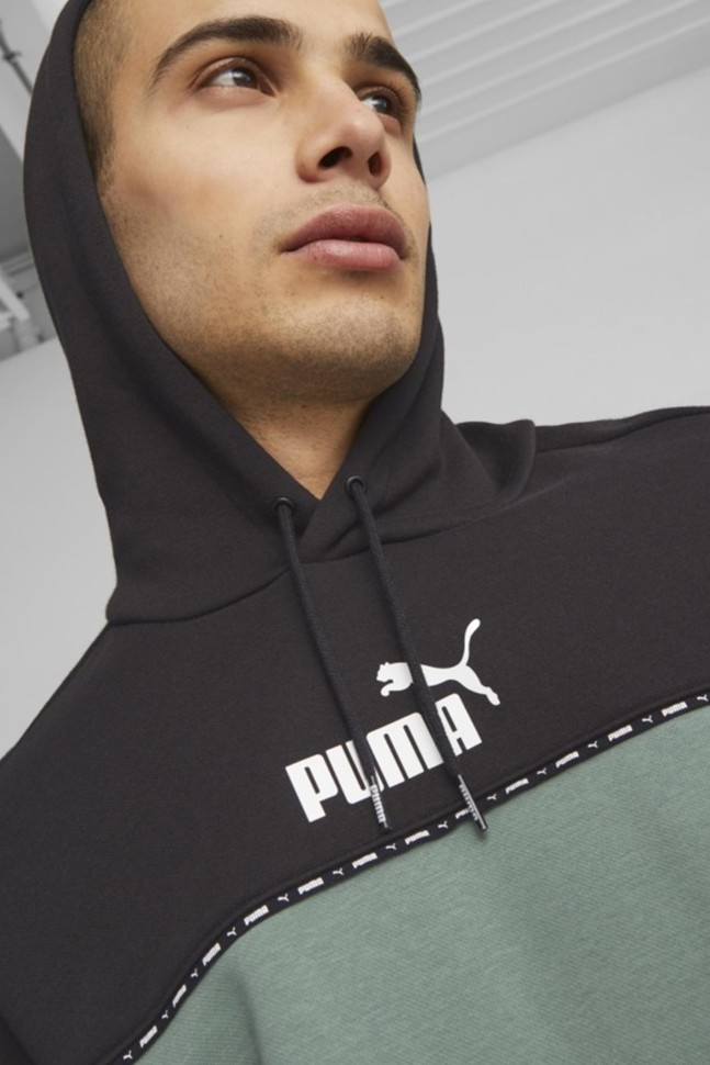 Толстовка мужская Puma ESS BLOCK x TAPE Hoodie FL мятная 67334244 изображение 6