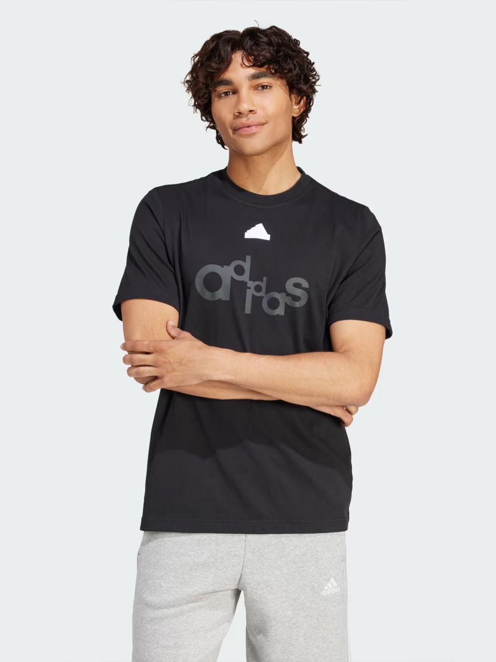 Футболка мужская Adidas BL SJ T Q1 GD черная IP3802 — фото 4