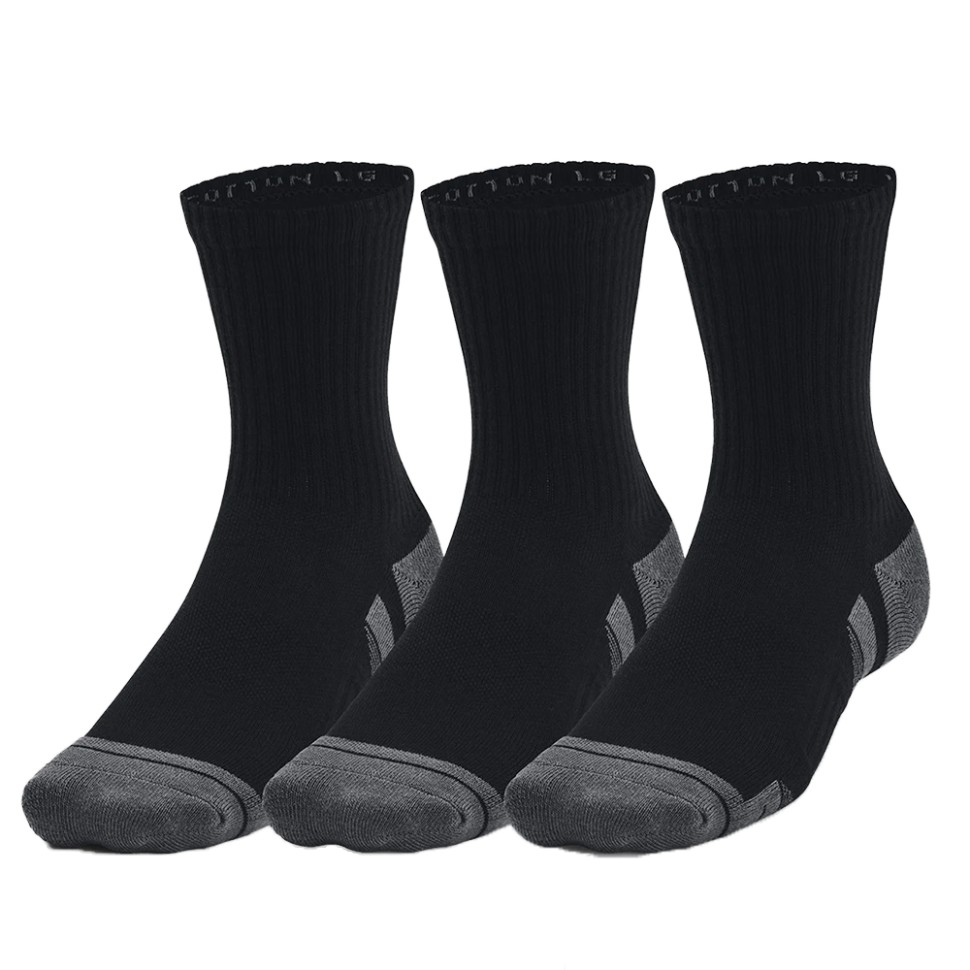 Шкарпетки  Under Armour UA Performance Cotton 3p Mid чорні 1379530-001 — фото 1
